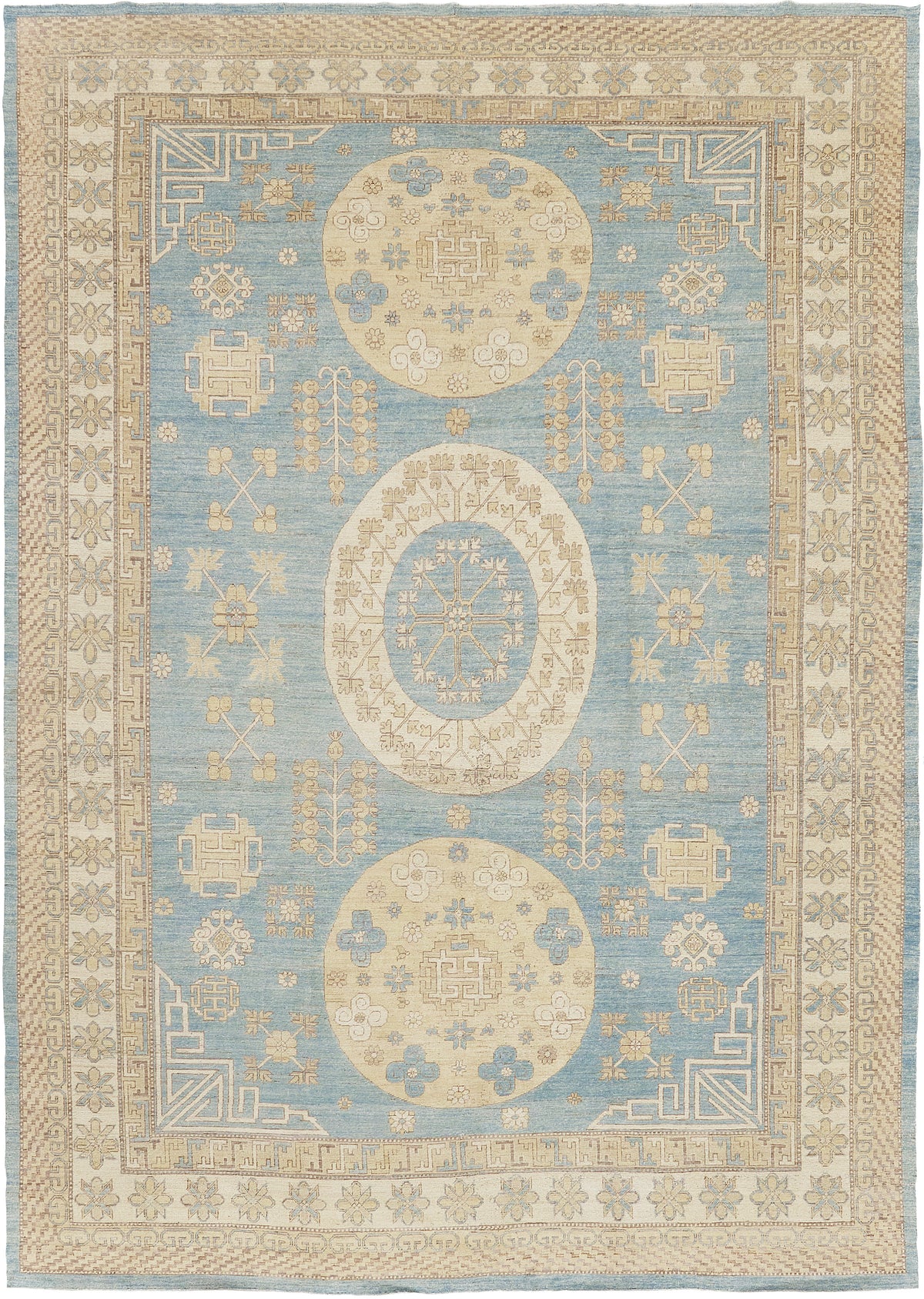 18th Century Khotan Design Revival Rug - 18th-century, East Turkestan Khotan - one-of-a-kind handmade area rug [#2]