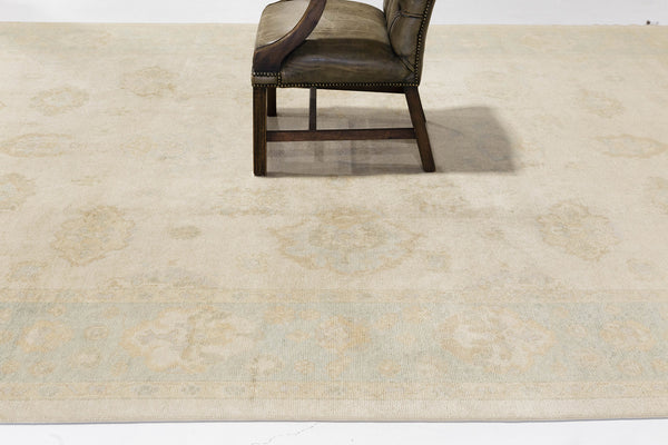 Turkish Oushak Revival Rug - hand-knotted in Turkey - detailed border and fringe [#27]