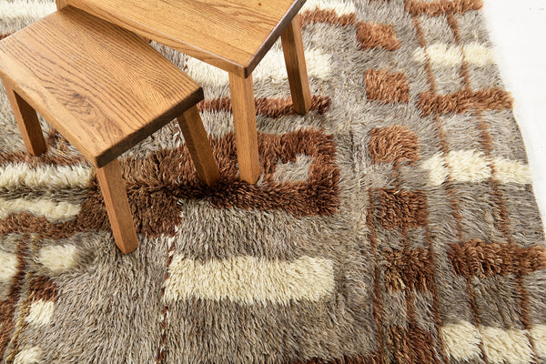 Modern Rug Image 13176 Vintage Moroccan Beni Ourain Tribe Rug