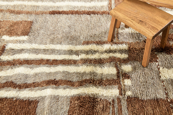 Modern Rug Image 13175 Vintage Moroccan Beni Ourain Tribe Rug