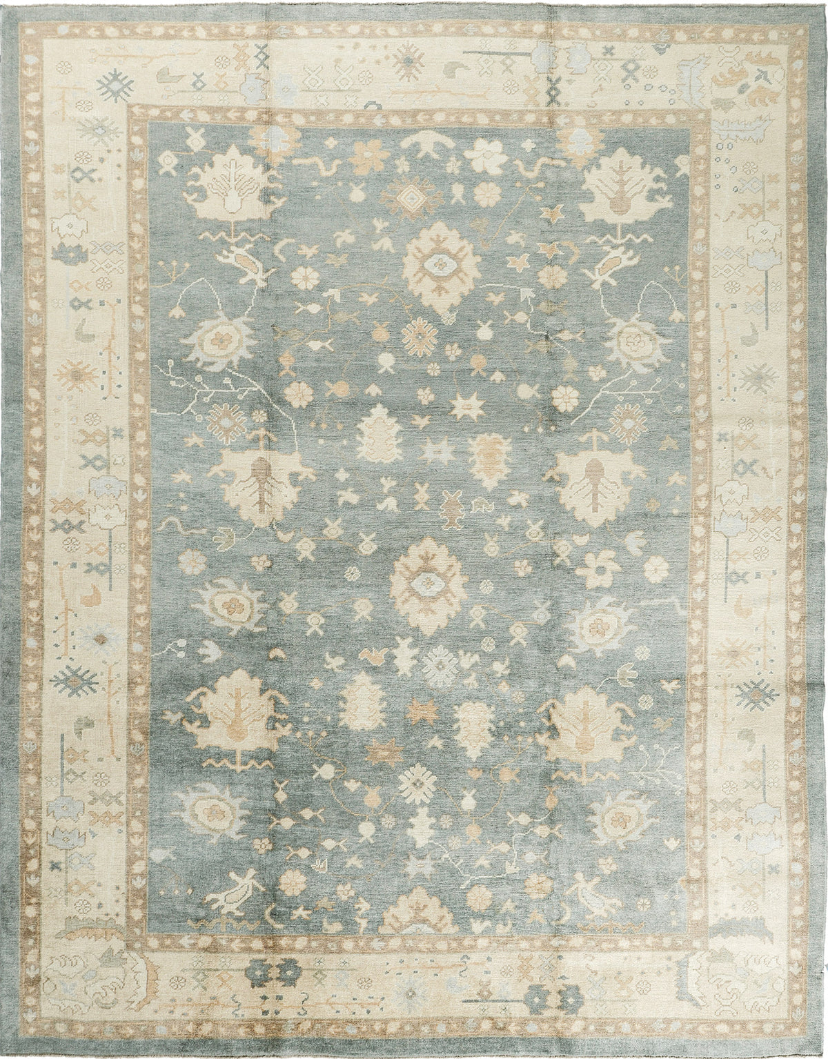 Turkish Oushak Revival Rug - hand-knotted in Turkey - one-of-a-kind handmade area rug [#24]