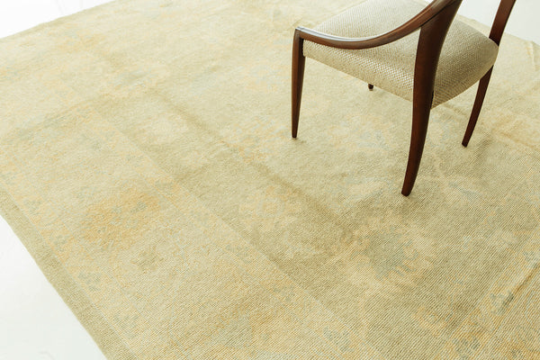 Turkish Oushak Revival Rug - hand-knotted in Turkey - full length showing color variation [#17]
