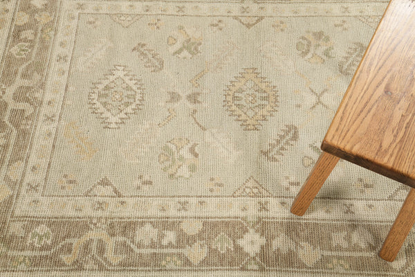 Turkish Oushak Revival Rug - hand-knotted in Turkey - styled in room setting [#8]