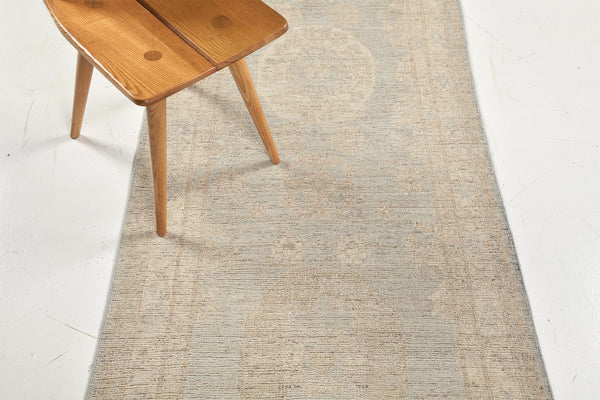 Vintage Style Khotan Design Runner - East Turkestan Khotan - close-up of weave texture and pile [#8]