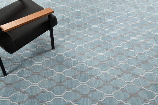 Contemporary Flat-Weave Silk Rug Cielo Collection