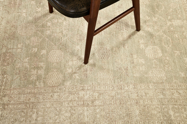 Khotan, Vintage Style Safira Collection - East Turkestan Khotan - detailed border and fringe [#4]