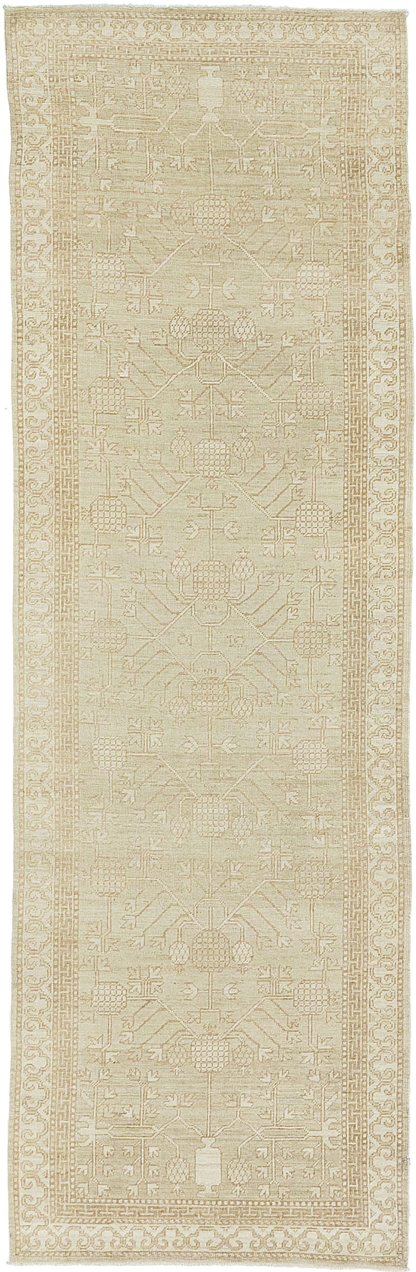 Vintage Style Khotan Revival Runner - East Turkestan Khotan - one-of-a-kind handmade area rug [#10]