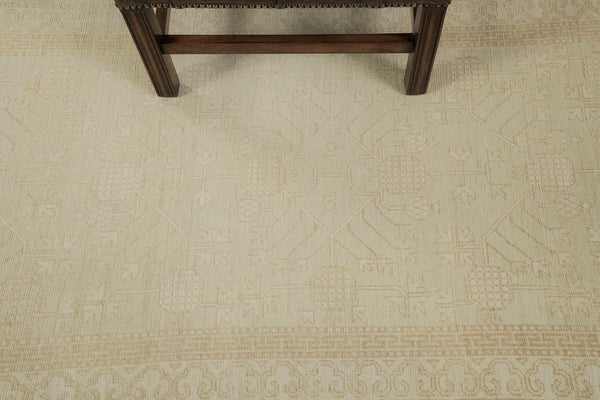 Vintage Style Khotan Revival Runner - East Turkestan Khotan - overhead flat lay view [#10]