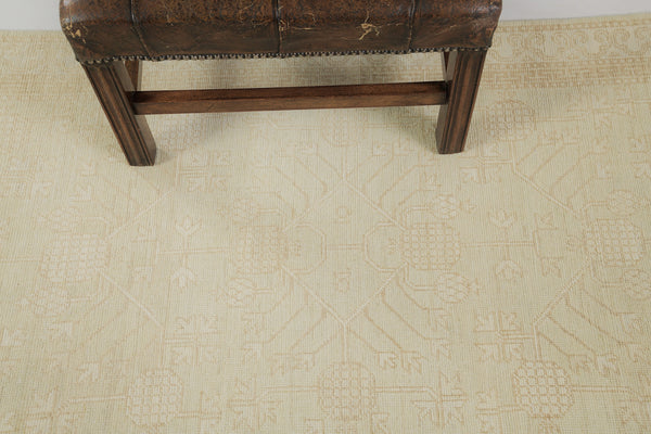 Vintage Style Khotan Revival Runner - East Turkestan Khotan - close-up of weave texture and pile [#10]