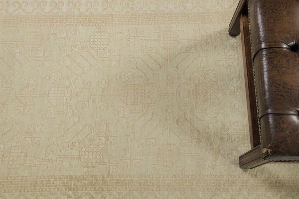 Vintage Style Khotan Revival Runner - East Turkestan Khotan - full length showing color variation [#10]