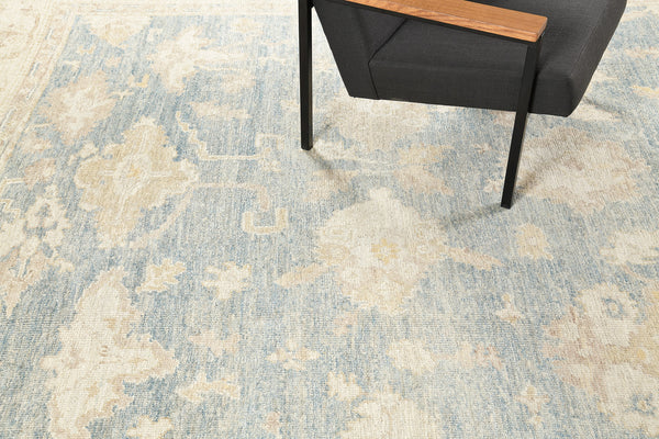 Turkish Oushak Revival Rug - hand-knotted in Turkey - full length showing color variation [#6]