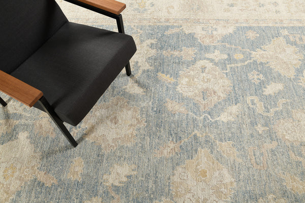 Turkish Oushak Revival Rug - hand-knotted in Turkey - styled in room setting [#6]