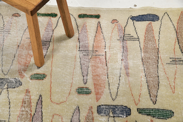 Vintage Turkish Anatolian Rug - hand-knotted in Turkey - overhead flat lay view [#69]