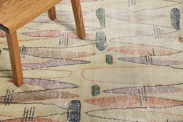 Vintage Turkish Anatolian Rug - hand-knotted in Turkey - styled in room setting [#69]