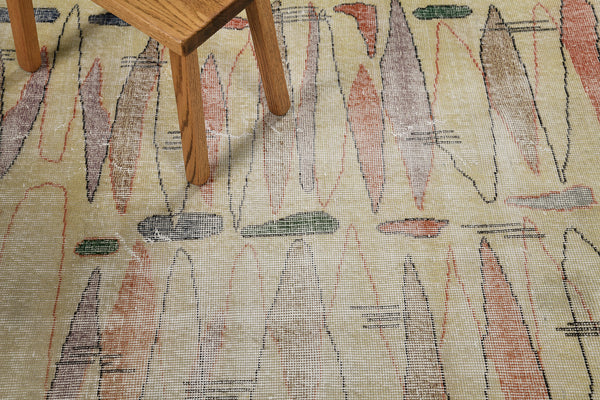Vintage Turkish Anatolian Rug - hand-knotted in Turkey - close-up of weave texture and pile [#69]