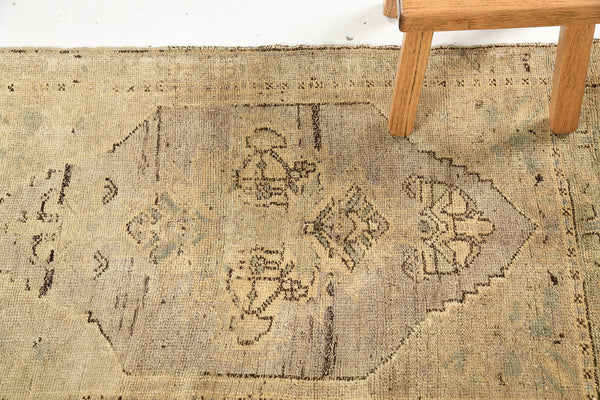 Vintage Turkish Anatolian Rug - hand-knotted in Turkey - overhead flat lay view [#25]