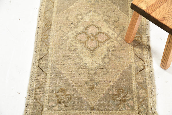Vintage Turkish Anatolian Rug - hand-knotted in Turkey - overhead flat lay view [#24]