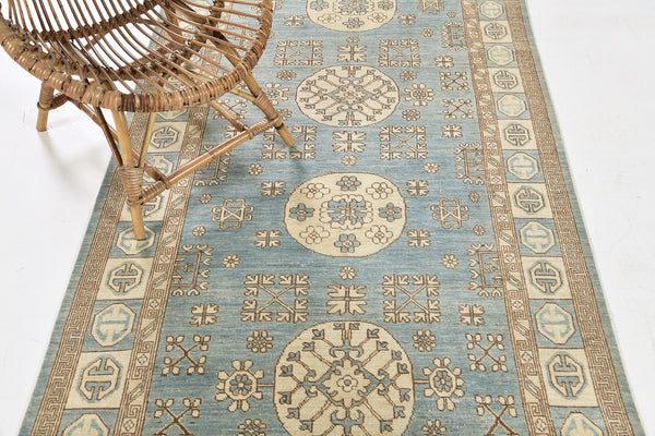 Vintage Style Khotan Revival Runner - East Turkestan Khotan - full length showing color variation [#13]