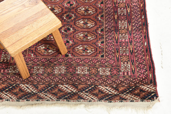 Persian Rug 4356 Vintage Persian Turkoman Square Rug 25730