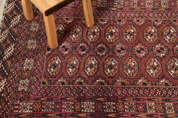 Persian Rug 4355 Vintage Persian Turkoman Square Rug 25730