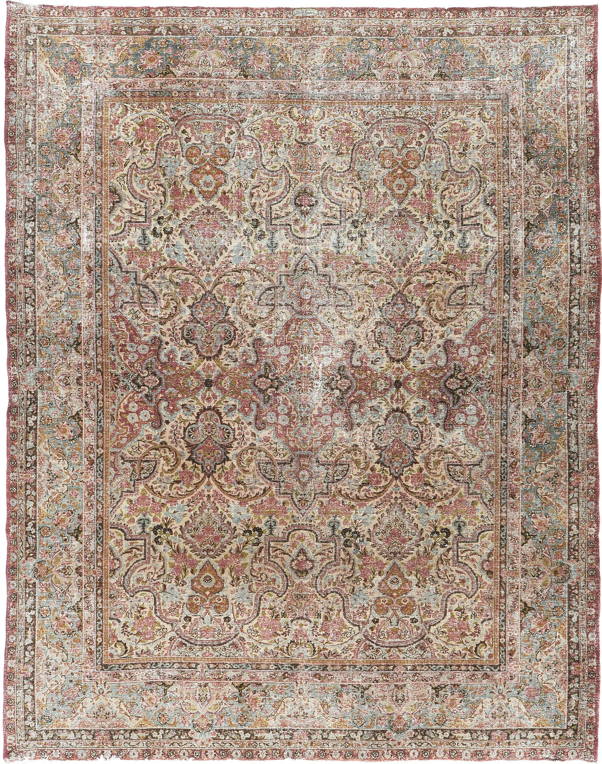Persian Rug 4372 Vintage Persian Yazd Rug 26044