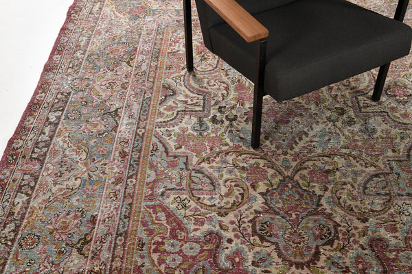 Persian Rug 4378 Vintage Persian Yazd Rug 26044