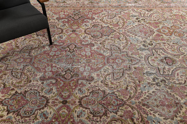 Persian Rug 4376 Vintage Persian Yazd Rug 26044