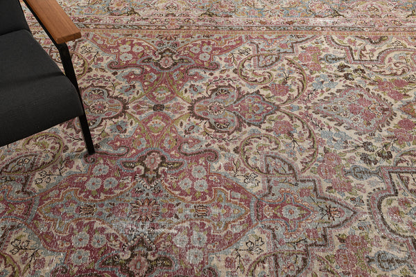 Persian Rug 4374 Vintage Persian Yazd Rug 26044