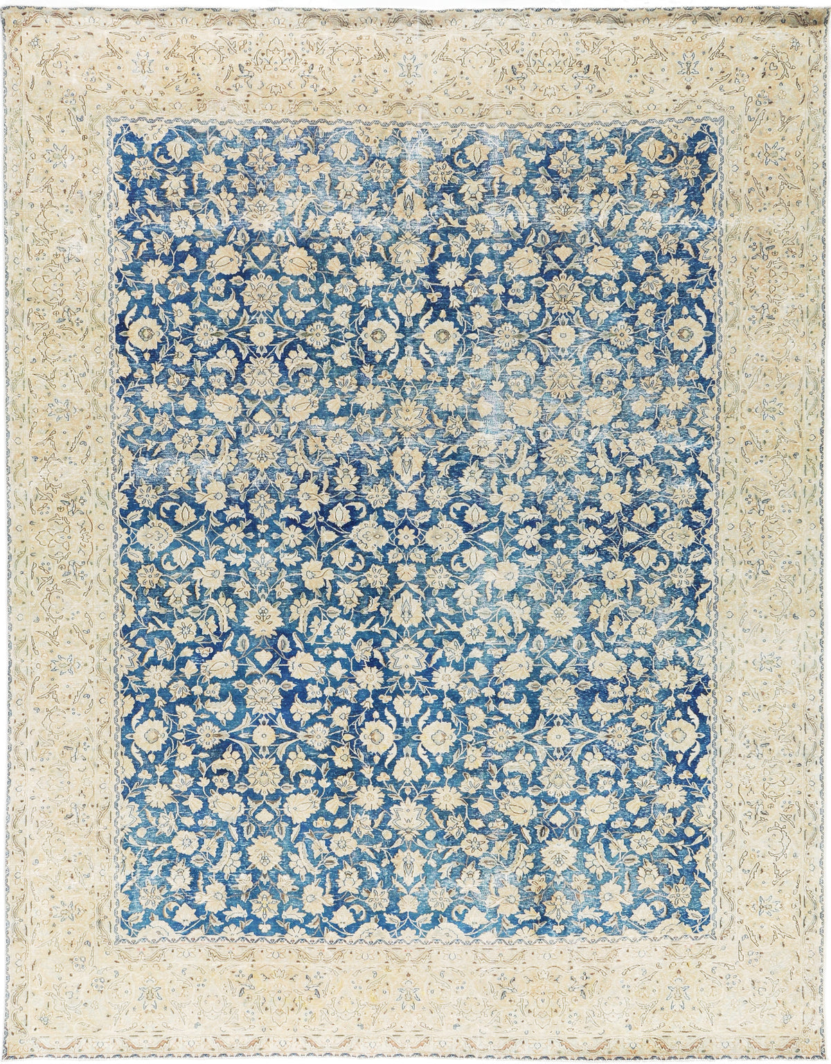 Vintage Distressed Tabriz Rug - one-of-a-kind handmade area rug