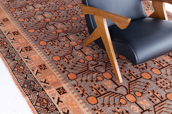 Antique Turkish Khotan Runner - East Turkestan Khotan, hand-knotted in Turkey - styled in room setting