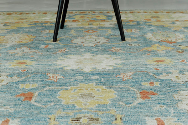 Turkish Oushak Revival - hand-knotted in Turkey - styled in room setting [#2]