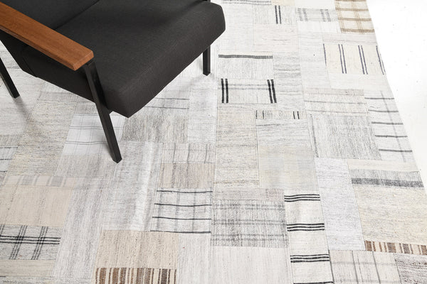 Vintage Turkish Kilim Patchwork - flat-weave kilim, hand-knotted in Turkey - overhead flat lay view [#1]