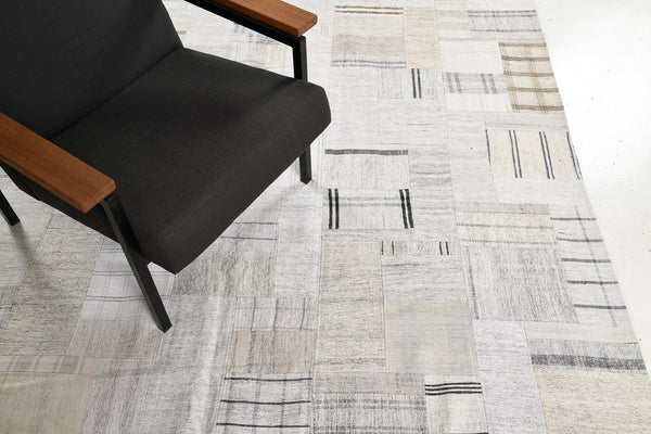 Vintage Turkish Kilim Patchwork - flat-weave kilim, hand-knotted in Turkey - reverse side showing construction [#1]