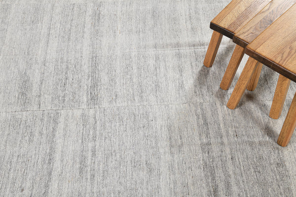 Turkish Tisse Kilim Flat Weave Rug - flat-weave kilim, hand-knotted in Turkey - full length showing color variation [#10]