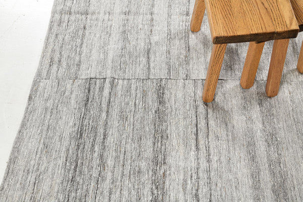 Turkish Tisse Kilim Flat Weave Rug - flat-weave kilim, hand-knotted in Turkey - close-up of weave texture and pile [#3]