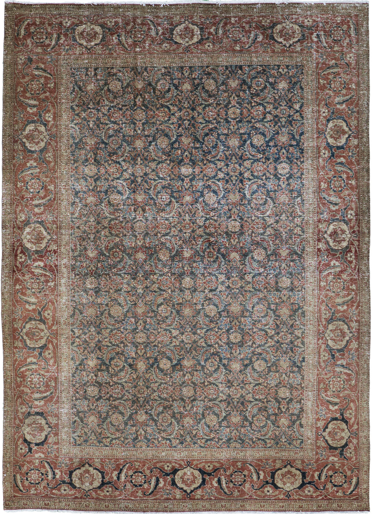 Antique Persian Tabriz 27207 - one-of-a-kind handmade area rug