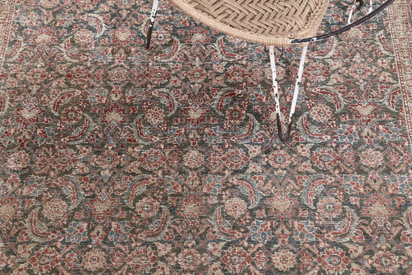 Antique Persian Tabriz 27207 - styled in room setting