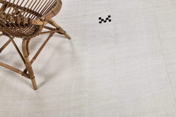 Vintage Turkish Hemp Kilim - flat-weave kilim, hand-knotted in Turkey - styled in room setting [#2]