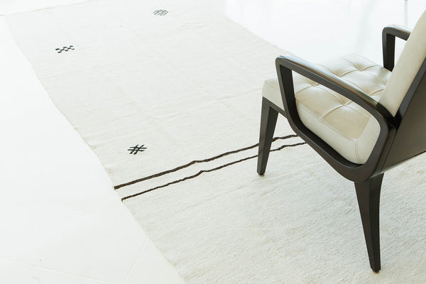Vintage Turkish Hemp Kilim - flat-weave kilim, hand-knotted in Turkey - styled in room setting [#3]