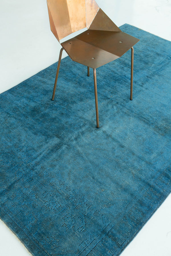 Overdyed Vintage Turkish Anatolian Rug - hand-knotted in Turkey - reverse side showing construction [#15]