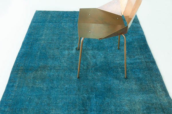 Overdyed Vintage Turkish Anatolian Rug - hand-knotted in Turkey - overhead flat lay view [#15]