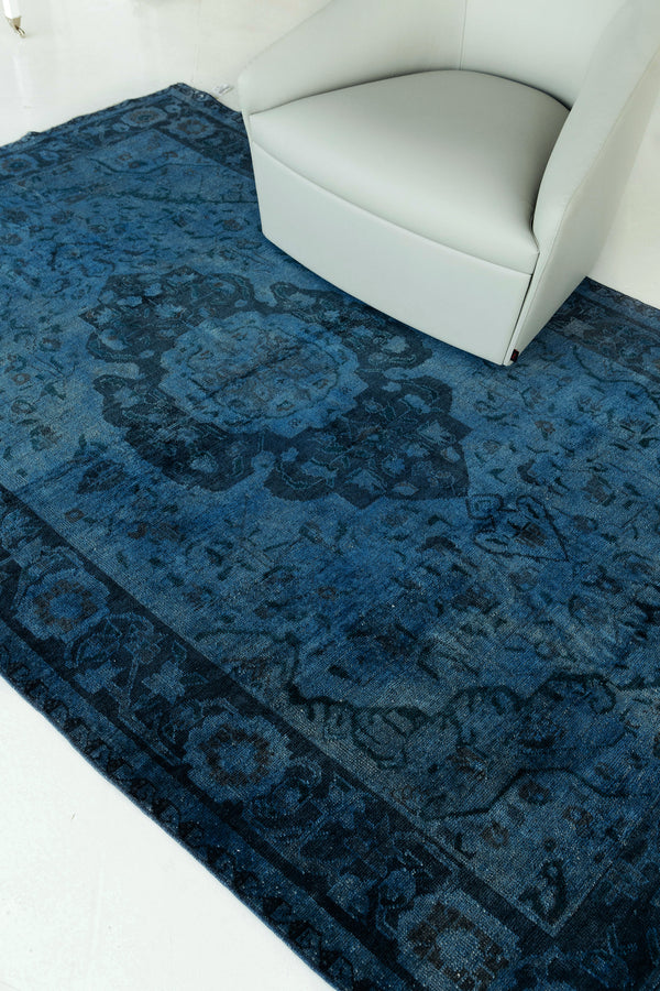 Overdyed Vintage Turkish Anatolian Rug - hand-knotted in Turkey - styled in room setting [#7]