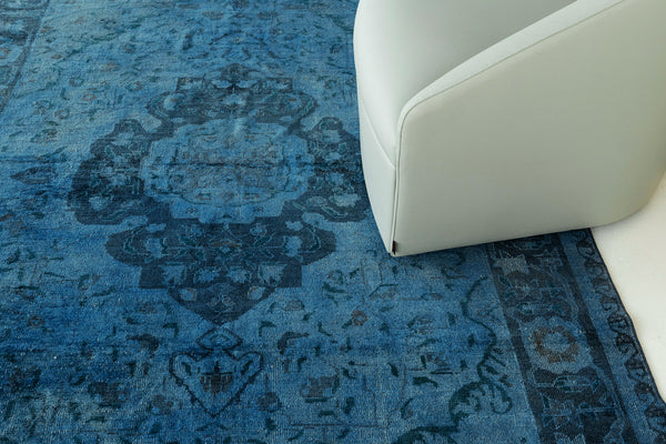 Overdyed Vintage Turkish Anatolian Rug - hand-knotted in Turkey - detailed border and fringe [#7]