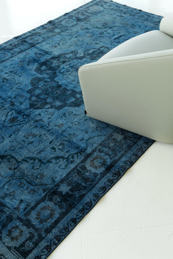 Overdyed Vintage Turkish Anatolian Rug - hand-knotted in Turkey - close-up of weave texture and pile [#7]