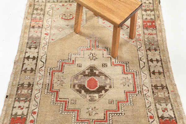 Antique Turkish Oushak Rug - hand-knotted in Turkey - full length showing color variation [#2]