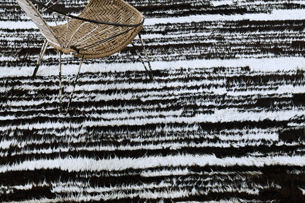 Broussard II, Atlas Collection, Ivory Black - close-up of weave texture and pile