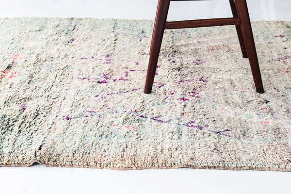 Vintage Moroccan High Atlas Tribe Rug - handwoven in Morocco - full length showing color variation