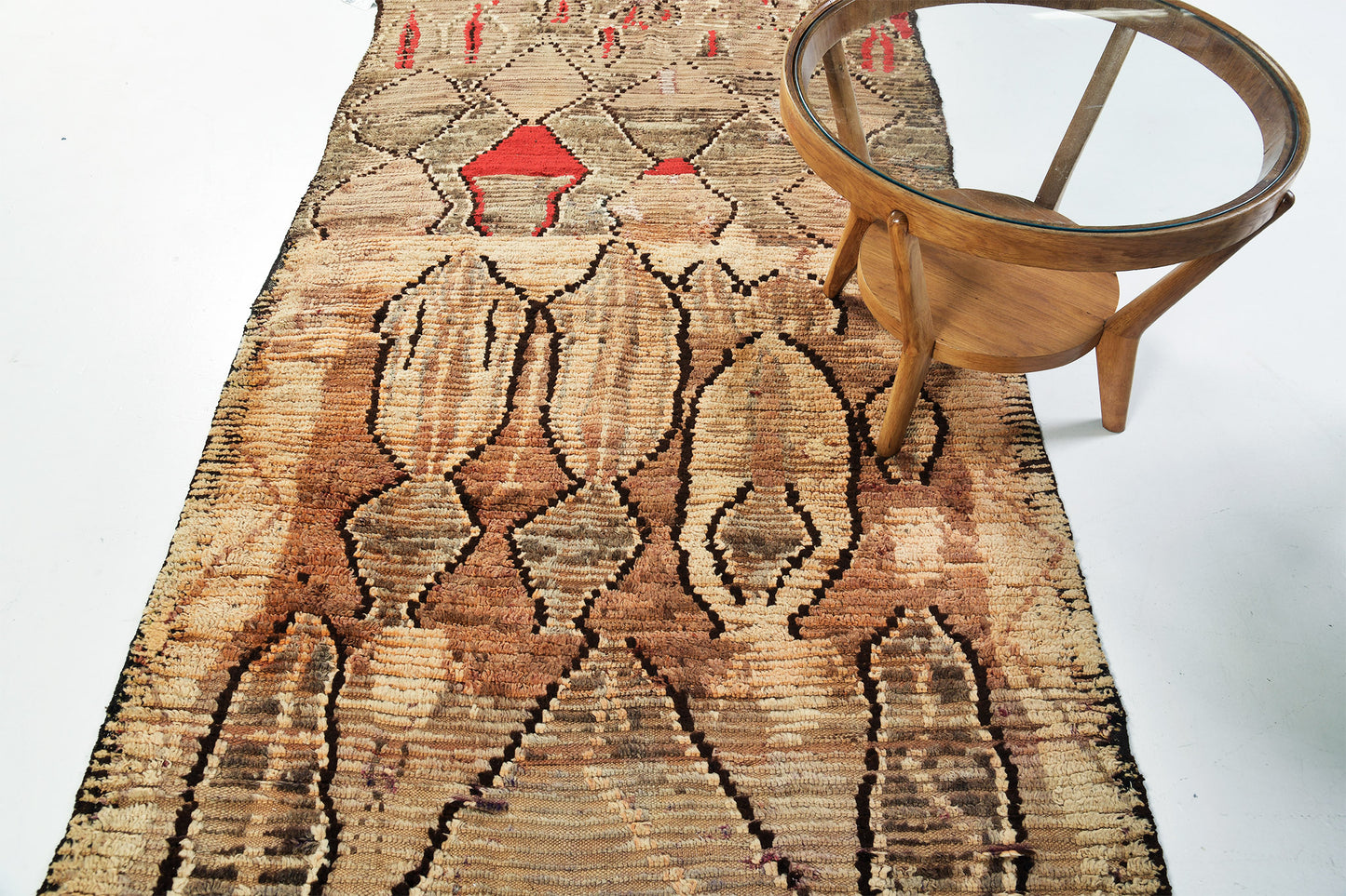 Vintage Moroccan Beni M'Guild Tribe Rug - handwoven in Morocco - close-up of weave texture and pile