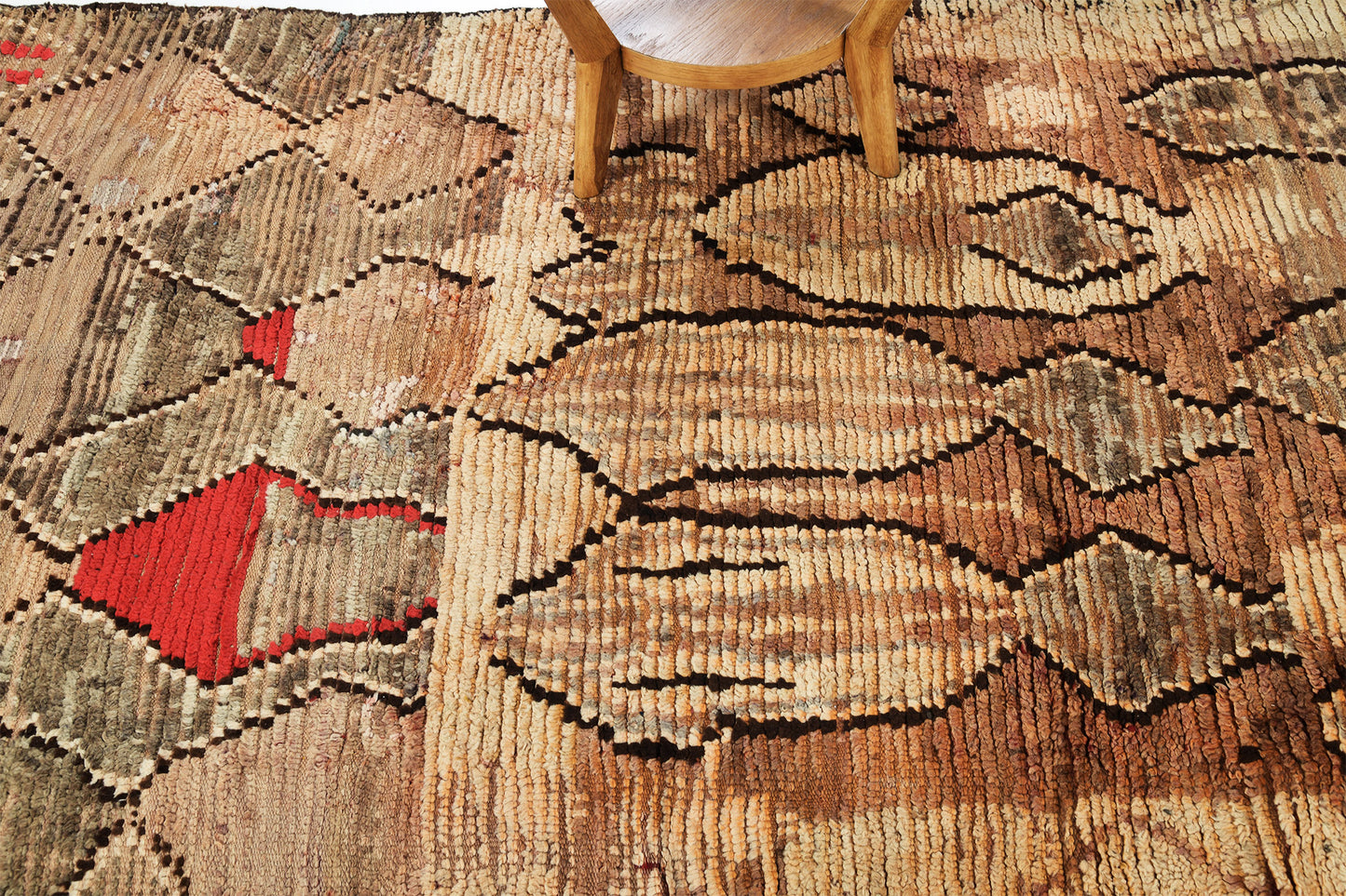 Vintage Moroccan Beni M'Guild Tribe Rug - handwoven in Morocco - styled in room setting