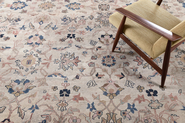 Antique Persian Sultanabad Rug - overhead flat lay view